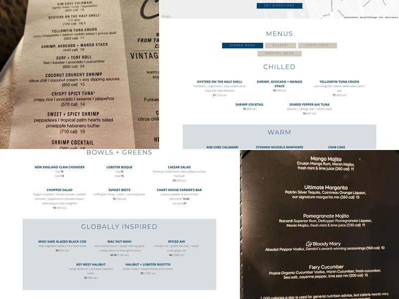 Chart House Menu