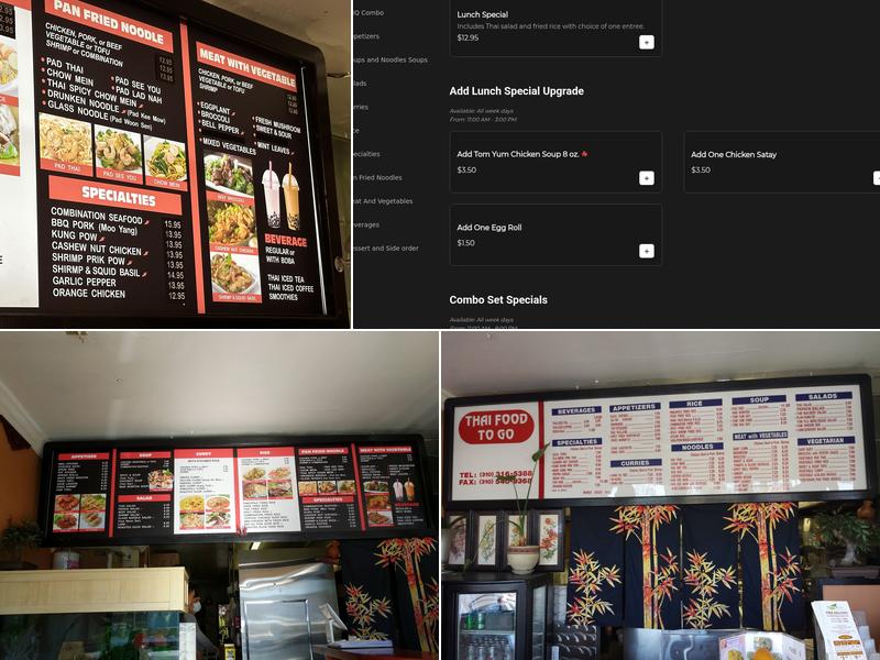 Thai Food To Go Menu