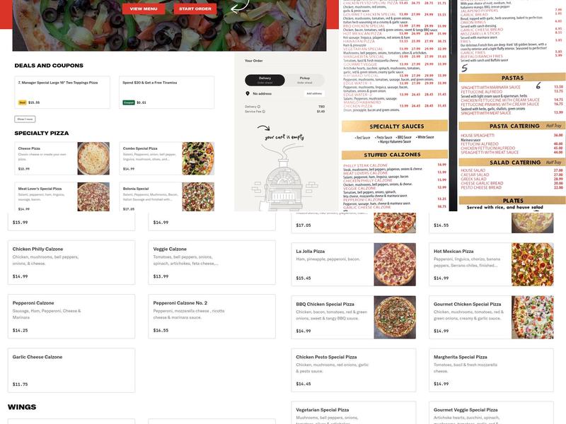 Edgewater Pizza Menu