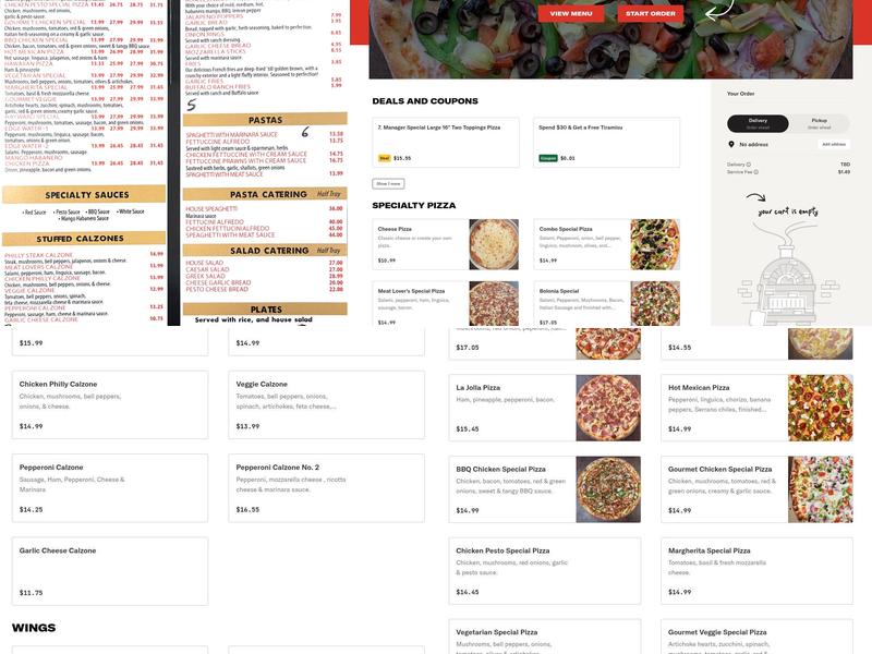 Edgewater Pizza Menu