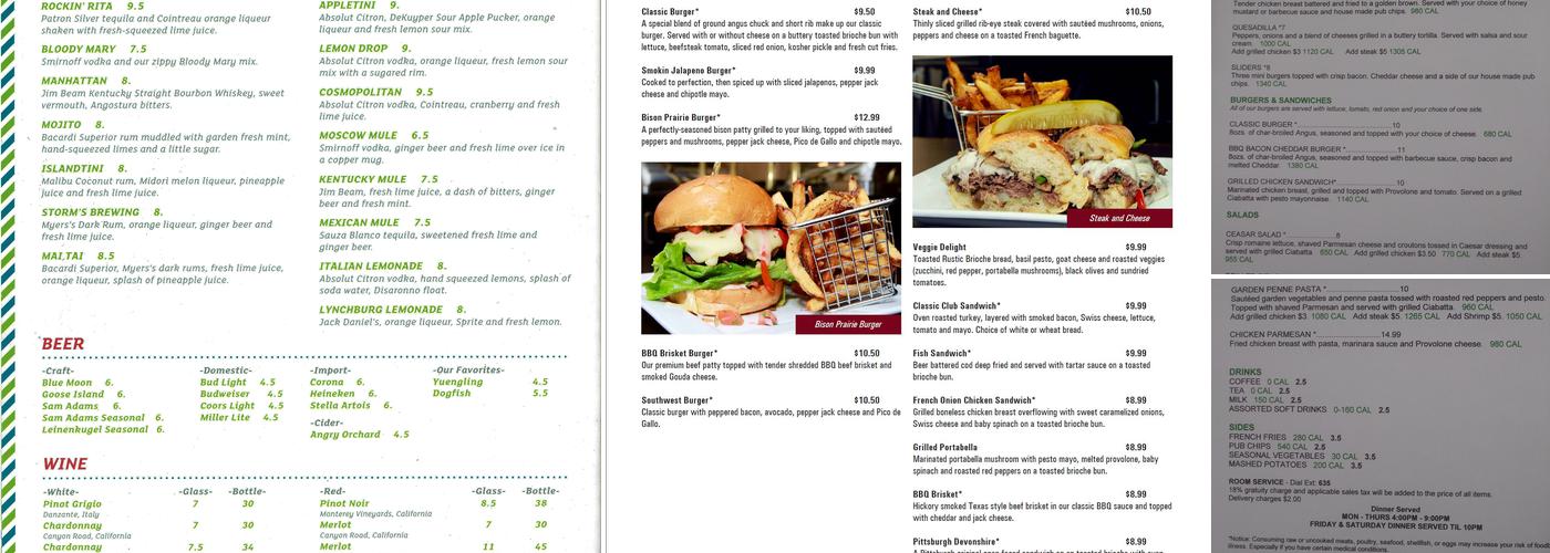 Madison's Bar & Grill Menu