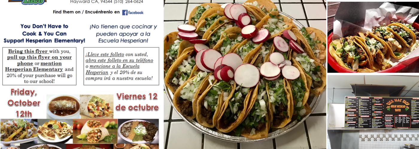 Rico Mac Taco Menu