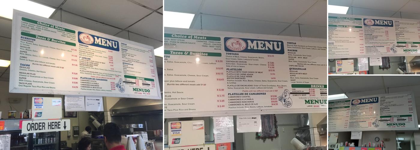 Taqueria Eduardo II Menu