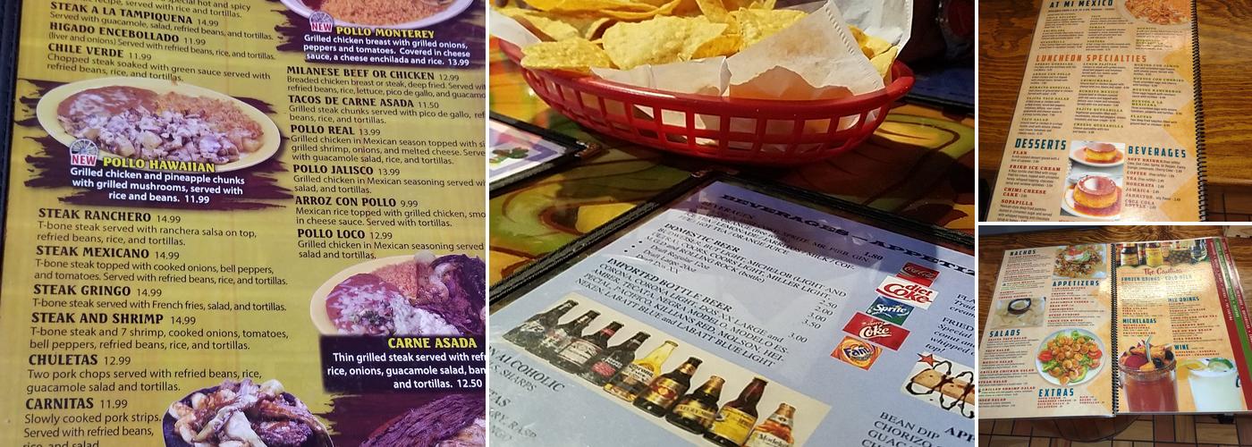 Mi Mexico Menu