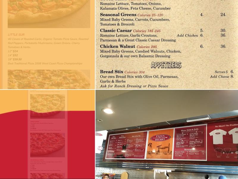 Pizza My Heart Menu