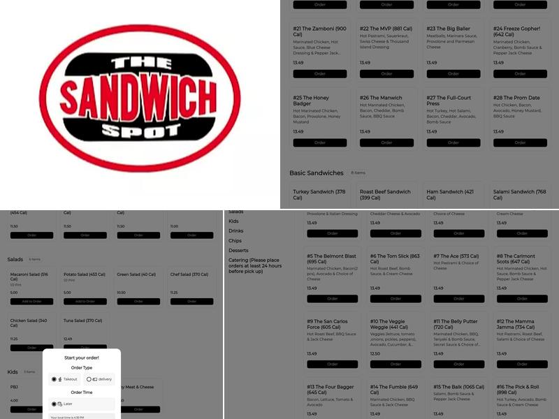 The Sandwich Spot Menu