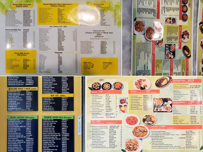 Ocha Tea Cafe & Restaurant Menu