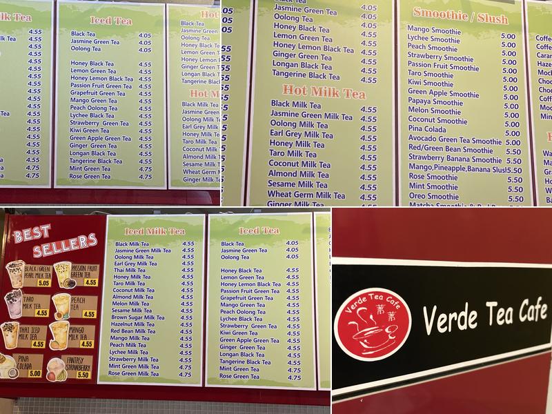 Verde Tea Cafe Menu