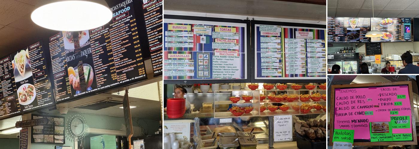 Garcia's Taqueria Menu