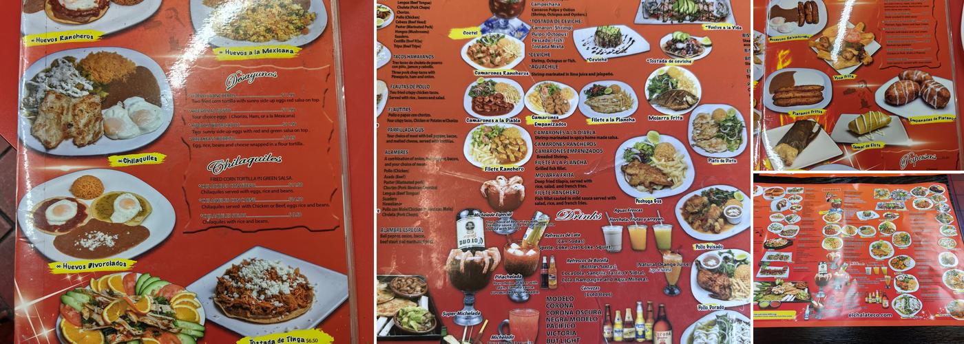 Chalateco Menu