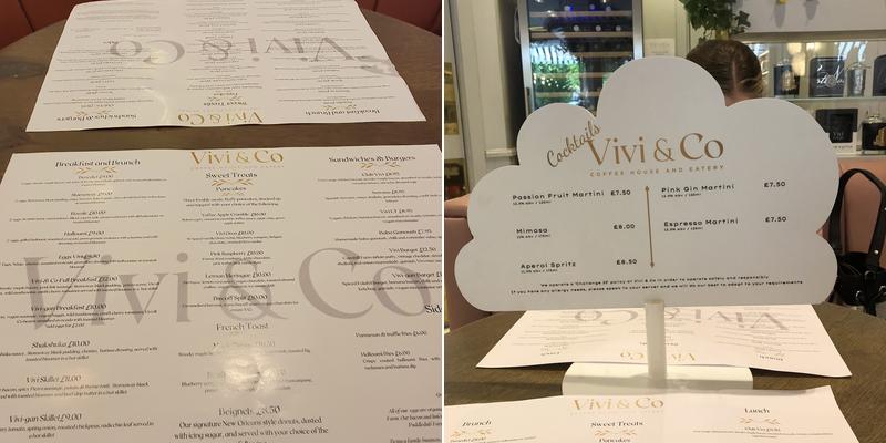Vivi and Co Menu