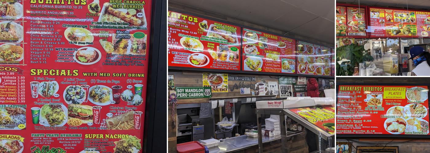 Super Albert Mexican Food Menu