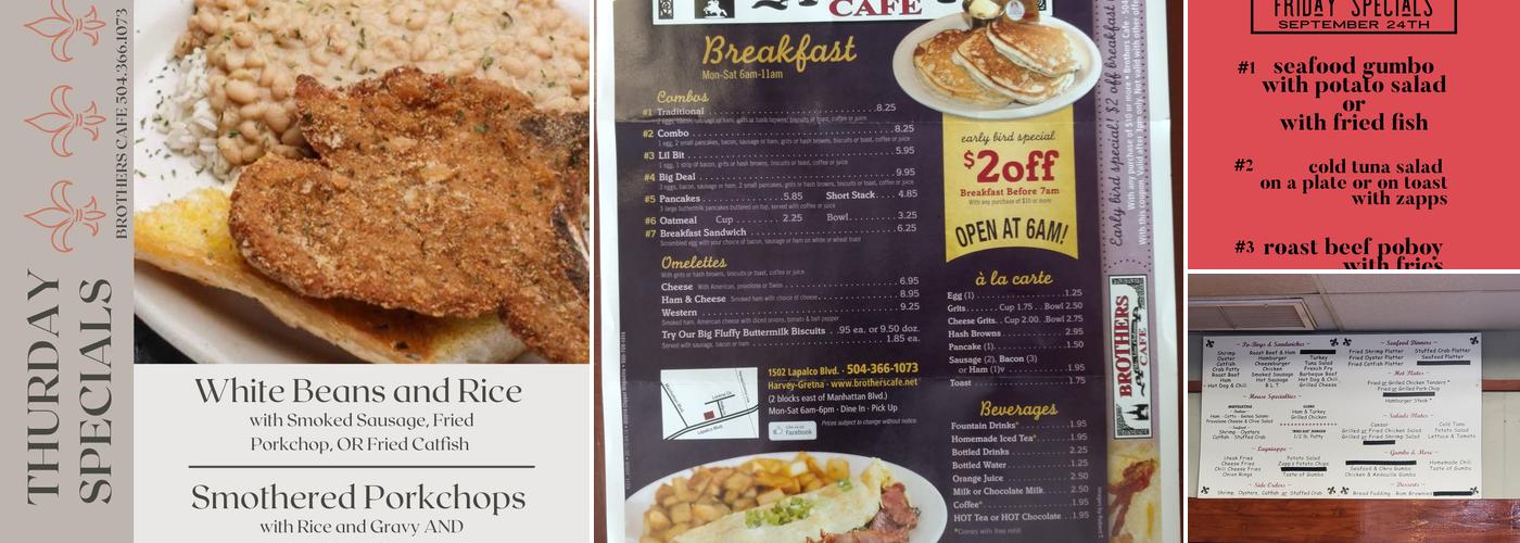 Brothers “Ole New Orleans” Cafe Menu