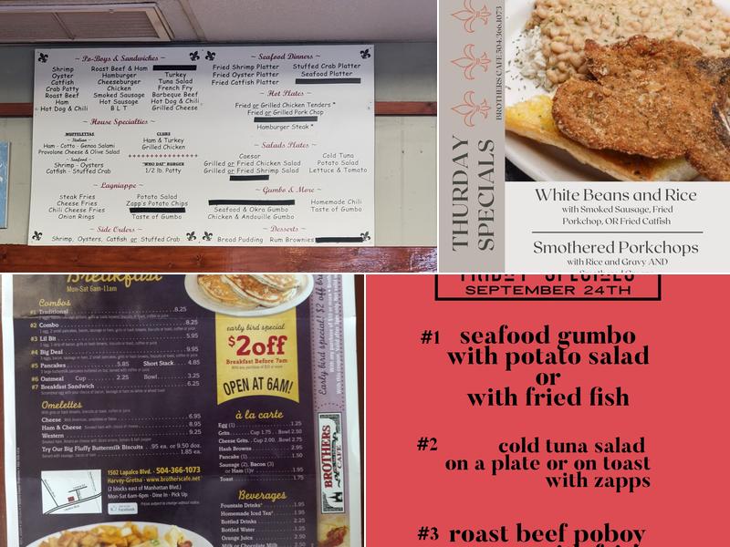 Brothers “Ole New Orleans” Cafe Menu