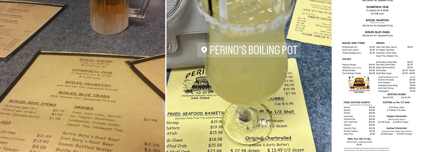 Perino's Boiling Pot Menu