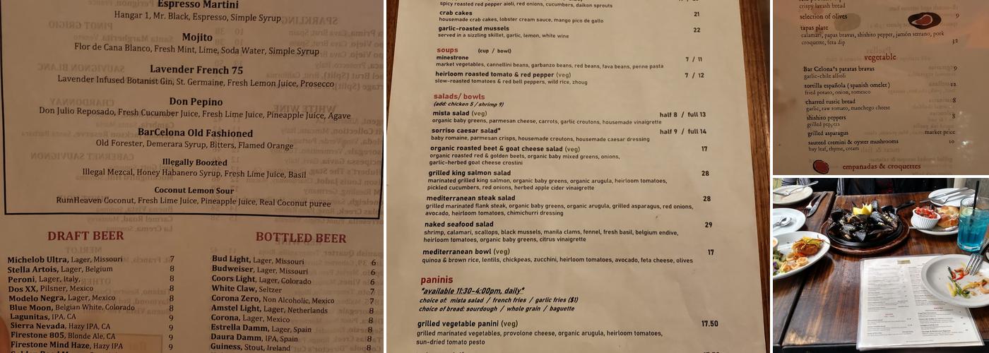 Sorriso-Bar Celona Menu