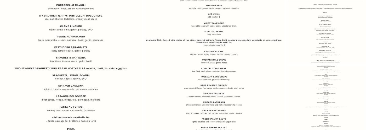 Gale's Menu