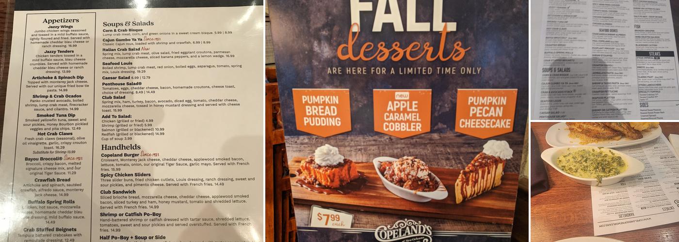 Copeland's of New Orleans Menu