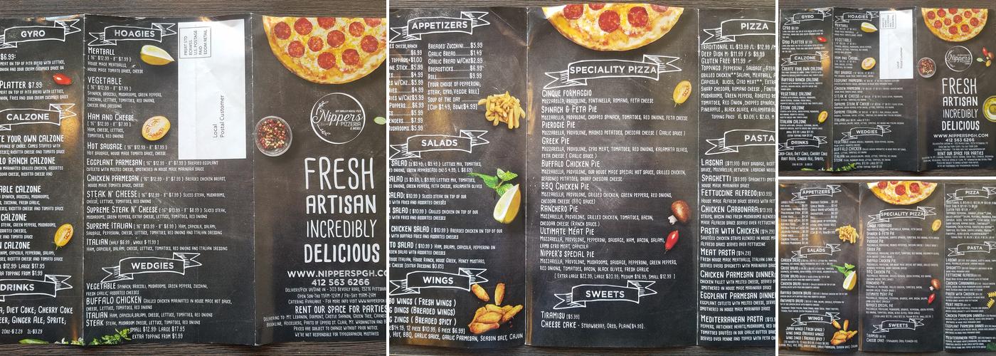 Little Nippers Pizza Menu