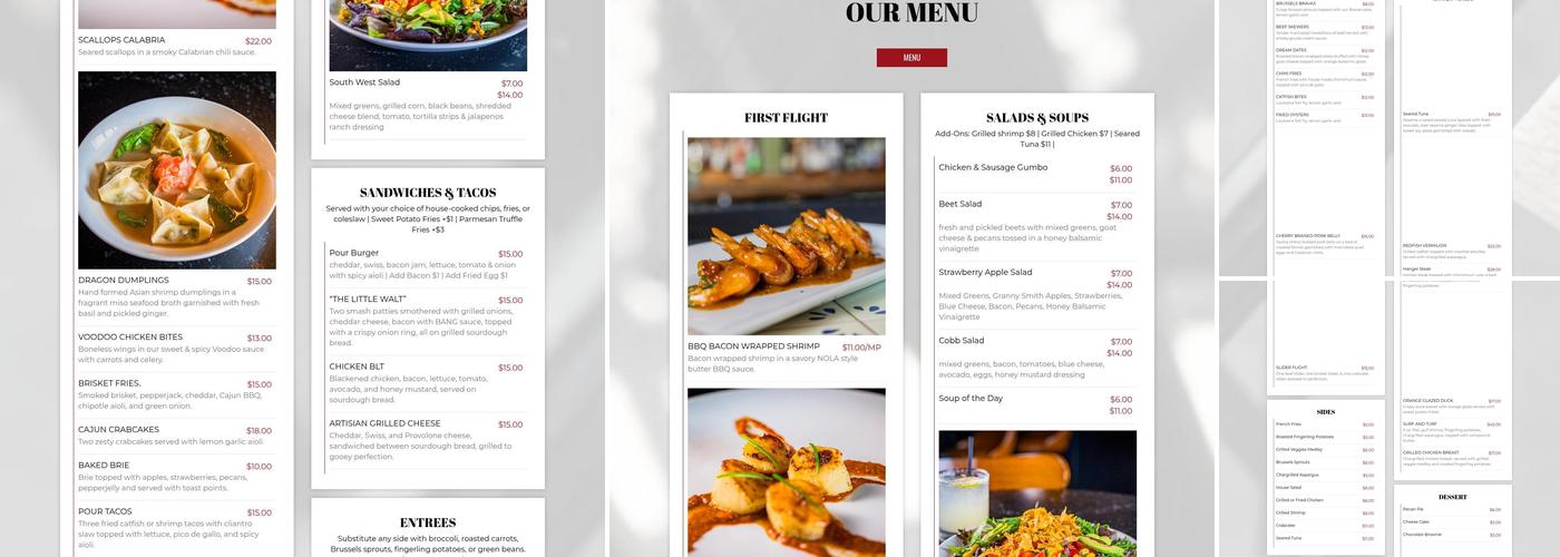 POUR Restaurant & Bar Menu