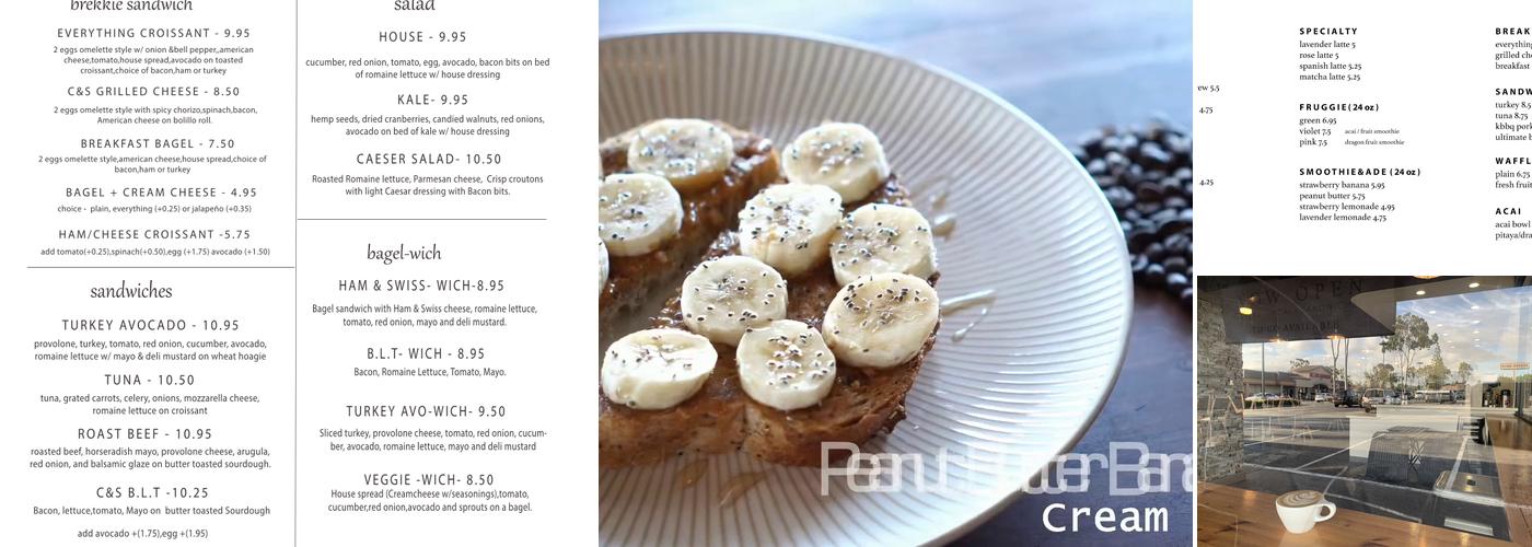 Cream & Sugar Cafe Menu