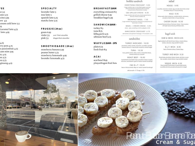 Cream & Sugar Cafe Menu