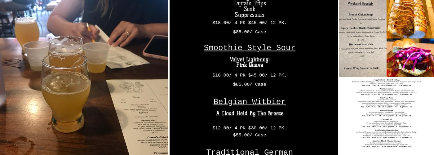 Insurrection AleWorks Menu