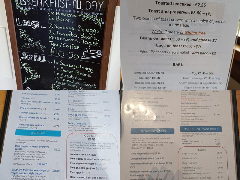 Roadford Lake Cafe and Venue Menu