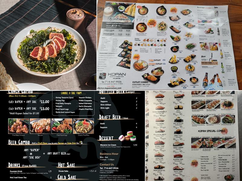 Kopan Sushi & Ramen Menu