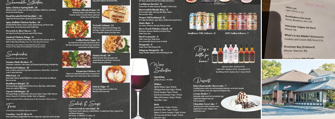 Slatts Menu