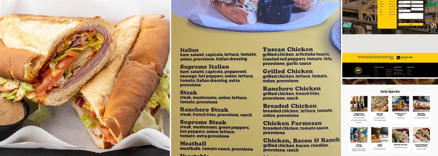 Large Plain Pizza and Pints Menu