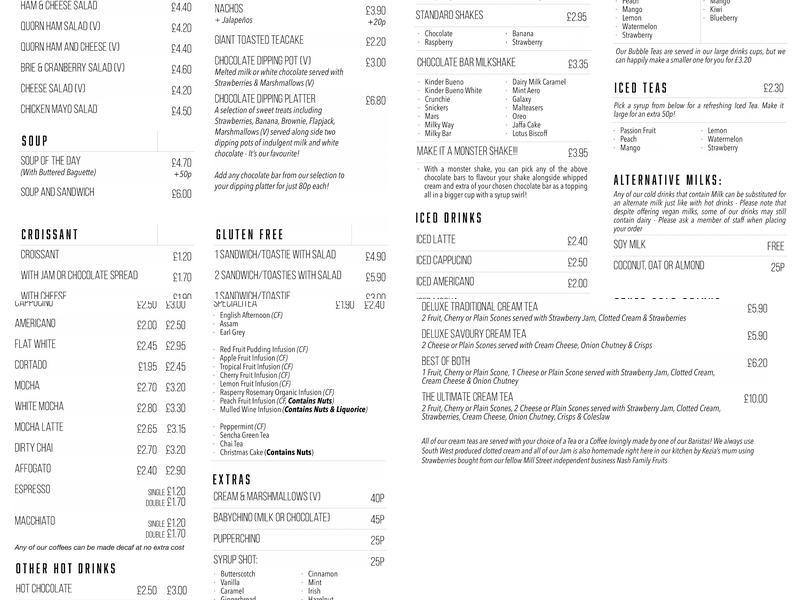 Cool Beans Café Menu