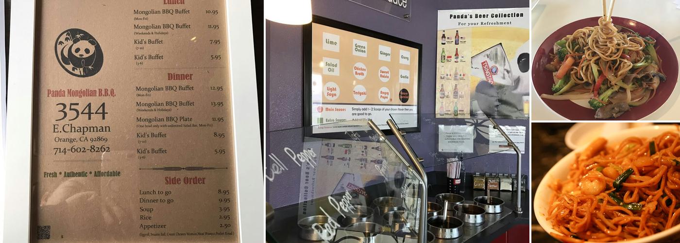 Panda Mongolian BBQ Menu