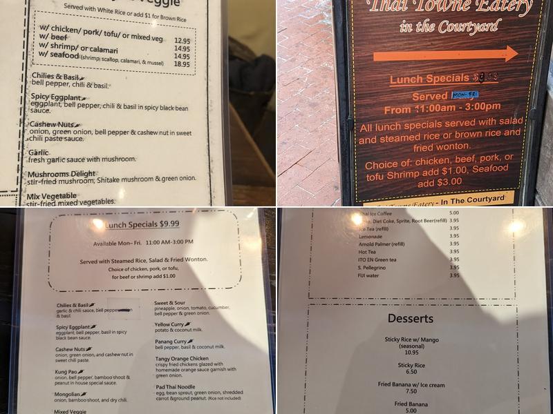 Thai Towne Eatery Menu