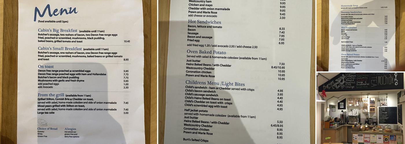 The Coffee Cabin Menu