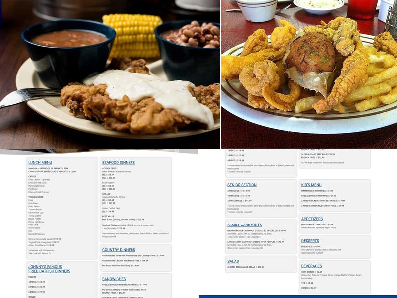 Johnny's Catfish & Seafood Menu