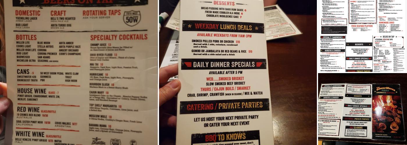 Swampwater Grill Menu