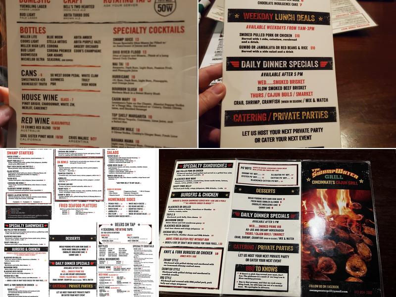 Swampwater Grill Menu