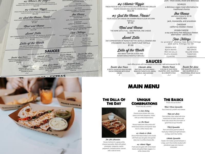 Quesadilla Gorilla Menu
