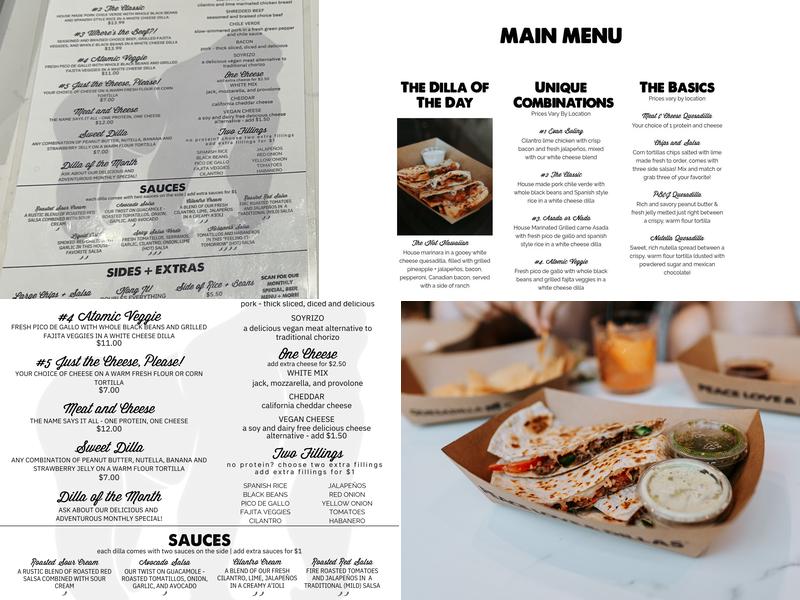 Quesadilla Gorilla Menu