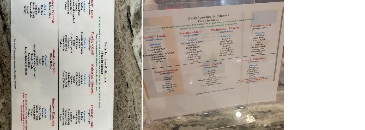 Divine Merci Restaurant Menu