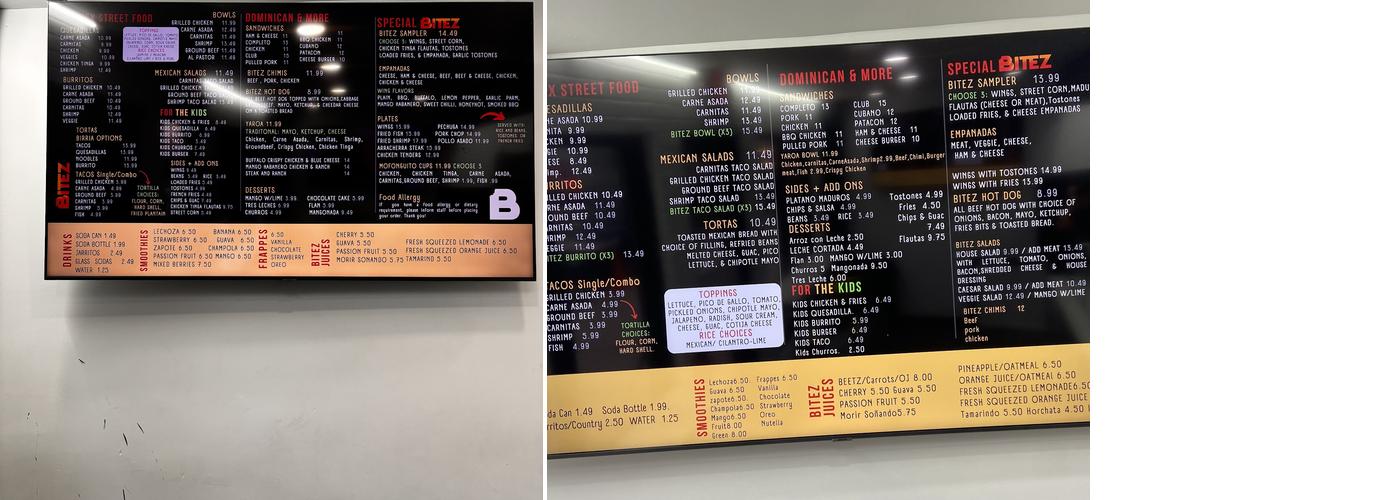 Bitez Menu