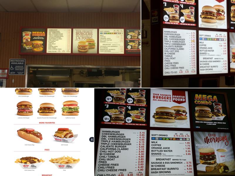 Original Tommy's World Famous Hamburgers Menu