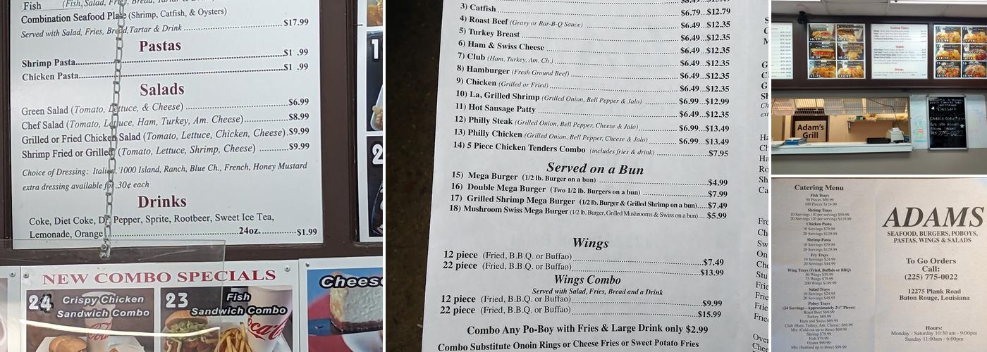 Adams Menu