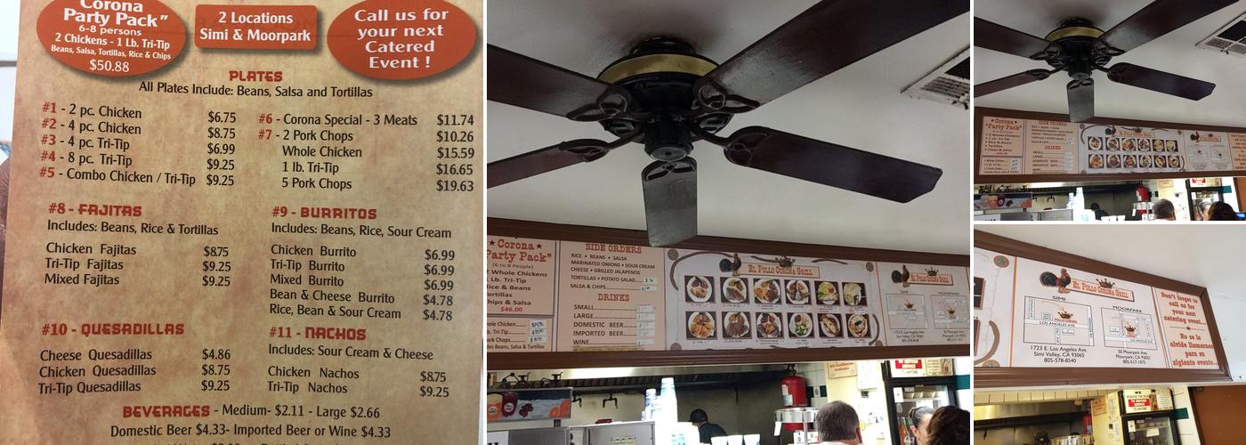 El Pollo Corona Grill Menu