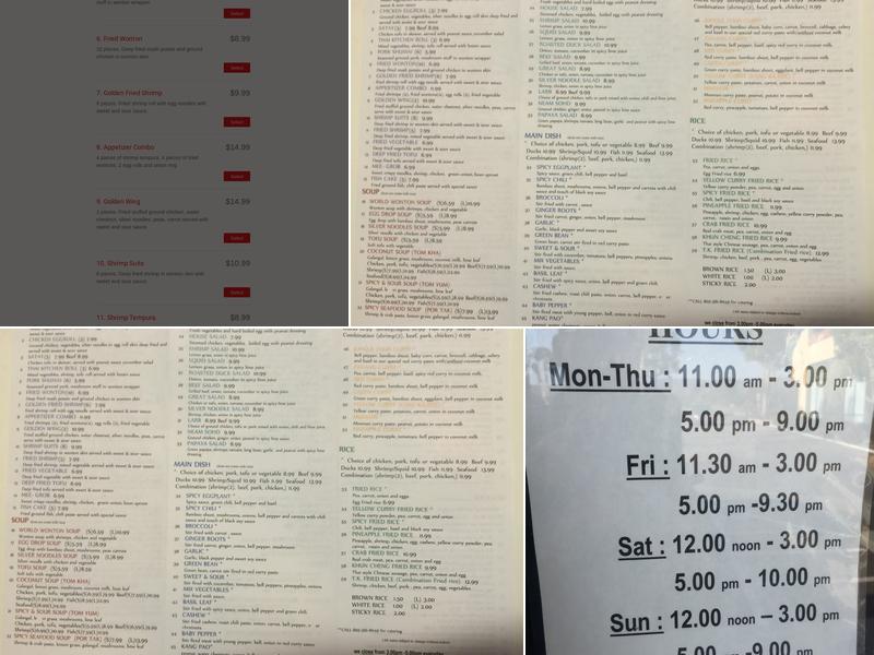 Thai Kitchen Simi Valley Menu