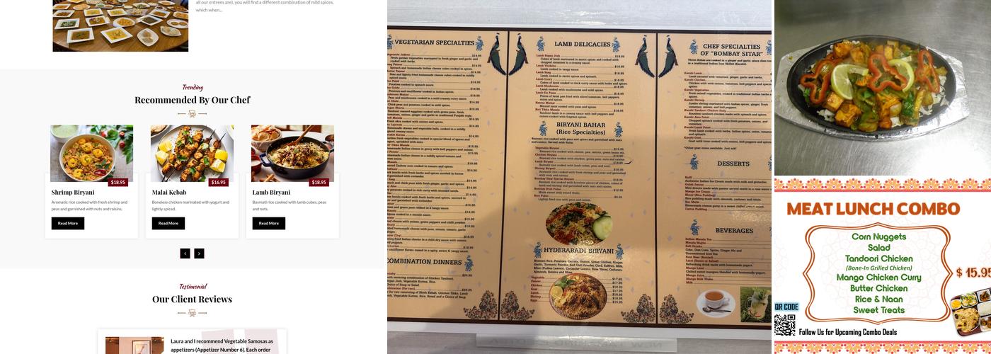 Bombay Sitar Menu