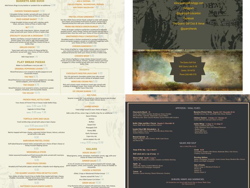 Granite Grille At the Quarry Menu