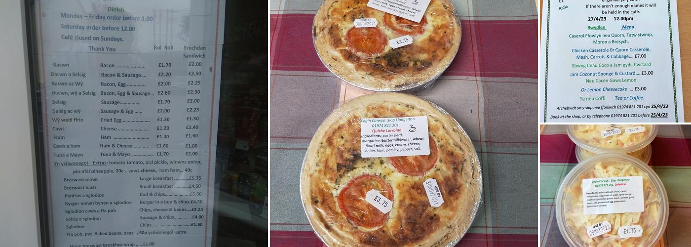 Caffe A Siop Llangeitho Menu