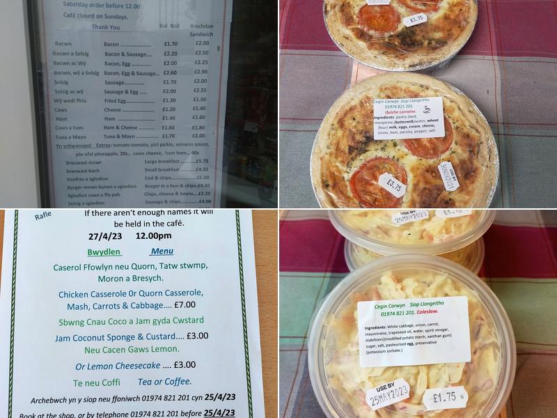 Caffe A Siop Llangeitho Menu